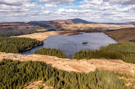 Photo for Aerial view of Lough Anna, the drinking water supply for Glenties and Ardara - County Donegal, Ireland. - Royalty Free Image