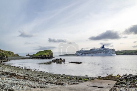 Photo for KILLYBEGS, IRELAND - MAY 16 2023: The Norwegian Star leaving after visiting Killybegs. - Royalty Free Image