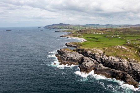 Photo for Aerial view of the coastline at Malin Head in Ireland - Royalty Free Image