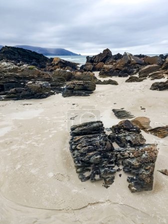 Téléchargez les photos : Belle plage de Tramore à Rosbeg, comté de DOnegal, Irlande- - en image libre de droit