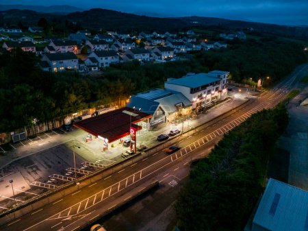 Photo for KILLYBEGS, COUNTY DONEGAL , IRELAND OCTOBER 07 2023 : Supervalu and circle K filling station are in the same building. - Royalty Free Image