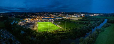 Photo for Aerial night view of the Letterkenny, County Donegal, Ireland. - Royalty Free Image