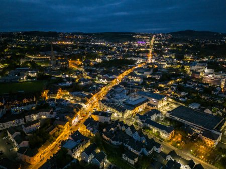 Photo for LETTERKENNY, COUNTY DONEGAL, IRELAND - OOCTOBER 16 2023 - The streets are busy during the night. - Royalty Free Image