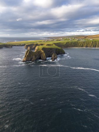 Photo for Aerial view of the beautiful coast at Malin Beg in County Donegal, Ireland - Royalty Free Image