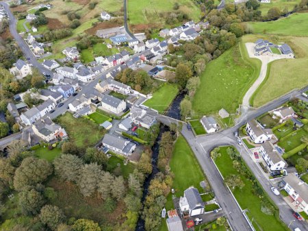 Téléchargez les photos : Aerial view of Kilcar in County Donegal - Ireland. - en image libre de droit