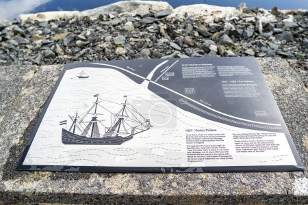 Photo for Killybegs, Ireland - September 24 2022 : Sign explaining the dutch pirates - Royalty Free Image