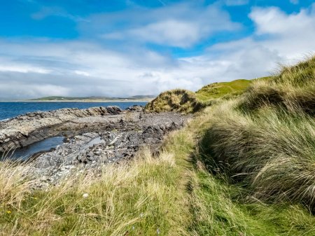 Téléchargez les photos : Les dunes de Narin Strand, une belle grande plage dans le comté de Donegal Irlande - en image libre de droit