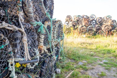 Photo for Close up of Lobster Pots or traps in Ireland. - Royalty Free Image