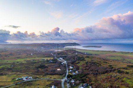 Aerial view of the Clooney, Narin and Portnoo, County Donegal . Ireland.