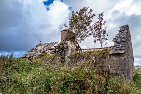 Maison abandonnée dans la forêt à Letterilly by Glenties, comté de Donegal, Irlande.
