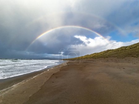 Beautiful rainbow at Portnoo Narin beach in County Donegal - Ireland.