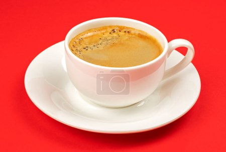 Photo for Cup of espresso on red background - Royalty Free Image