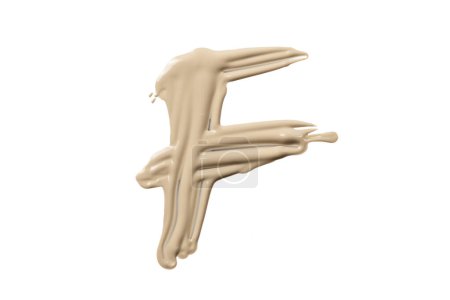 Photo for Letter F made with skin foundation smudged - Royalty Free Image