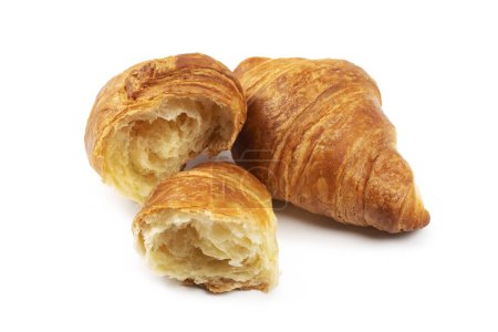 Photo for Close-up fresh croissants on white background - Royalty Free Image