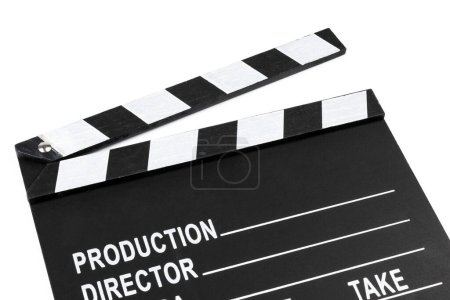 Photo for Close-up movie clapper board on white background - Royalty Free Image