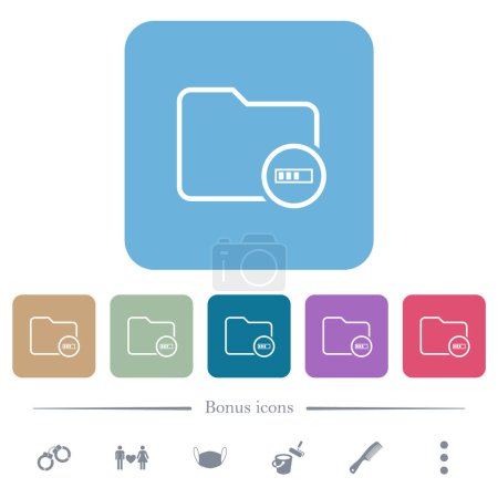 Ilustración de Directorio de procesamiento contorno blanco iconos planos sobre fondos cuadrados redondeados de color. 6 iconos de bonificación incluidos - Imagen libre de derechos
