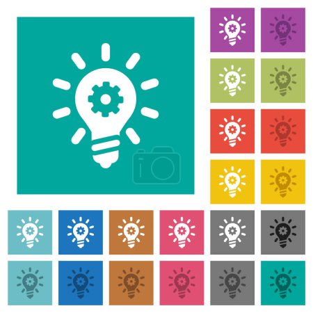 Illustration for Innovation solid multi colored flat icons on plain square backgrounds. Included white and darker icon variations for hover or active effects. - Royalty Free Image
