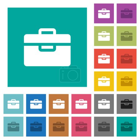 Illustration for Toolbox solid multi colored flat icons on plain square backgrounds. Included white and darker icon variations for hover or active effects. - Royalty Free Image