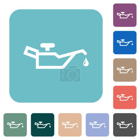 Illustration for Oiler white flat icons on color rounded square backgrounds - Royalty Free Image