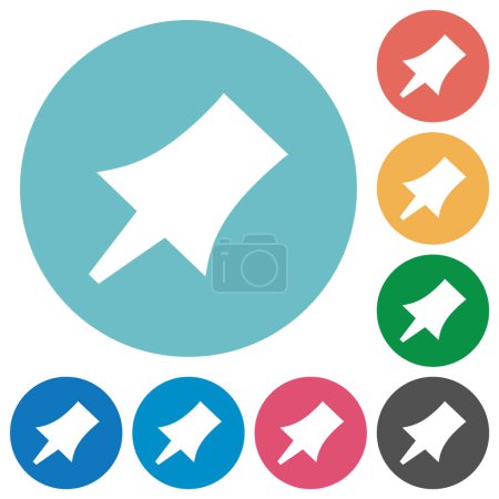 Illustration for Push pin solid flat white icons on round color backgrounds - Royalty Free Image