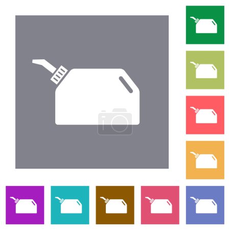 Illustration for Oiler flat icons on simple color square backgrounds - Royalty Free Image
