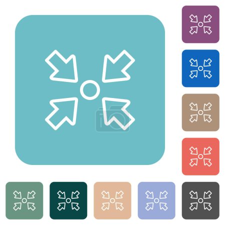 Illustration for Centering object outline white flat icons on color rounded square backgrounds - Royalty Free Image