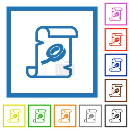 Ilustración de Script patch flat color icons in square frames on white background - Imagen libre de derechos