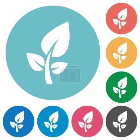 Sustainability solid flat white icons on round color backgrounds