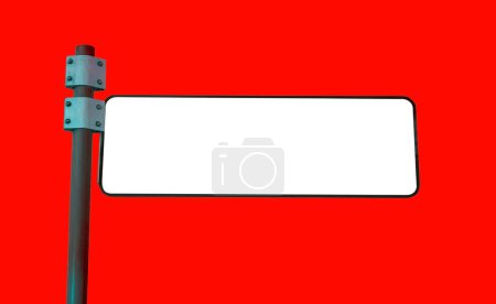 Téléchargez les photos : Panneau blanc ou panneau d'affichage sur fond rouge - en image libre de droit