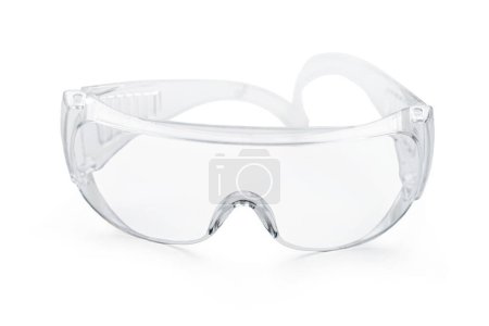 herramienta de trabajo, gafas protectoras sobre un fondo blanco aislado