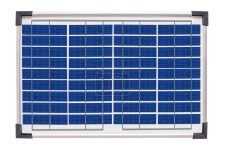Foto de Primer plano de la célula solar sobre fondo aislado blanco - Imagen libre de derechos