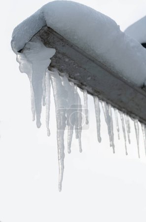 Foto de Icicles primer plano, paisaje de invierno país - Imagen libre de derechos