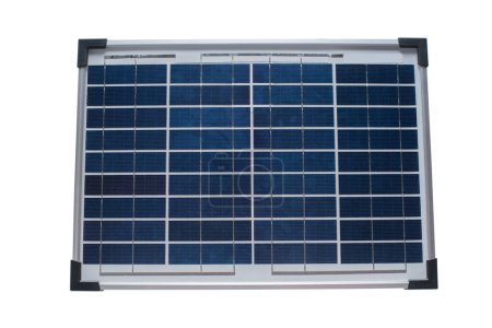 Foto de Primer plano de la célula solar sobre fondo aislado blanco - Imagen libre de derechos
