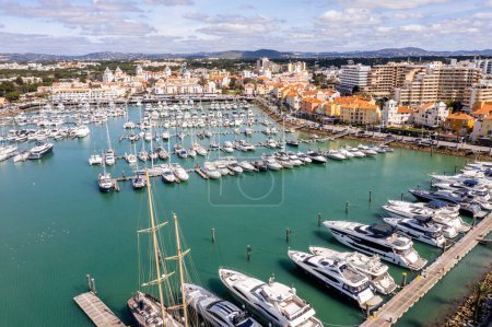 Photo for Awesome view of modern, lively and sophisticated Vilamoura Marina  , one of the largest leisure resorts in Europe, Vilamoura, Algarve, Portugal - Royalty Free Image