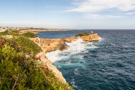 vue imprenable sur le littoral de Porto Cristo, Majorque, Espagne, Europe