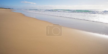 Photo for Concept beach lifestyle background image with copy space. Choice destination for relaxation holiday vacation inspiration atmosphere wish honeymoon surfing adventure. Sunshine Coast Queensland. - Royalty Free Image