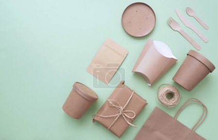 Collection of sustainable packaging, low carbon revolution concept