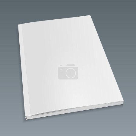 Photo for Blank Cover Of Magazine, Book, Booklet, Brochure. Illustration Isolated On Gray Background. Mock Up Template Ready For Your Design. Vector EPS10 - Royalty Free Image