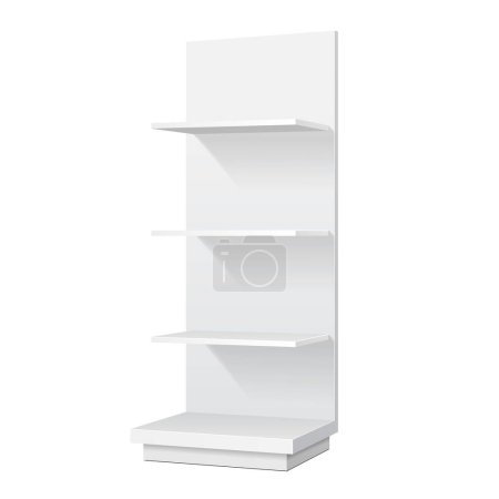 Photo for Mockup Blank Empty Showcase Display With Retail Shelves. Perspective View 3D. Illustration Isolated On White Background. Mock Up Template Ready For Your Design. Product Advertising. Vector EPS10 - Royalty Free Image