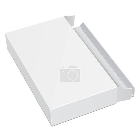 Photo for Mockup Open Product Cardboard Package Box. Front View. Illustration Isolated On White Background. Mock Up Template Ready For Your Design. Vector EPS10 - Royalty Free Image