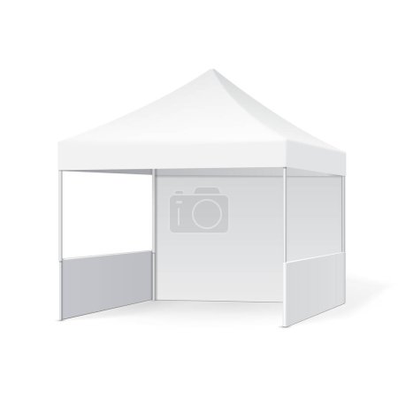 Photo for Mockup Promotional Advertising Outdoor Event Trade Show Pop-Up Tent Mobile Marquee. Illustration Isolated On White Background. Mock Up Template Ready For Your Design. Vector EPS10 - Royalty Free Image