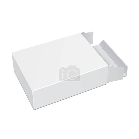 Photo for Mockup Open Product Cardboard Package Box. Illustration Isolated On White Background. Mock Up Template Ready For Your Design. Vector EPS10 - Royalty Free Image