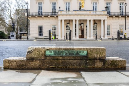 Stone Horse Blocks located on Waterloo Place in London, erected specifically for the Duke of Wellington in 1830.