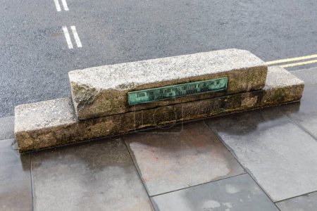 Stone Horse Blocks located on Waterloo Place in London, erected specifically for the Duke of Wellington in 1830.