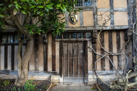 Das Äußere der Halls Croft in Stratford-Upon-Avon, Großbritannien - das schöne jakobinische Gebäude war die Heimat von Susanna Shakespeare - der Tochter von William Shakespeare.