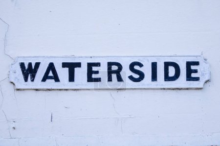 A street sign for Waterside in the historic town of Stratford-Upon-Avon, UK.