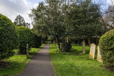 The churchyard of St. Marys Church in the town of Maldon in Essex, UK.