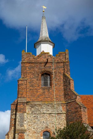 A view of the tower of the beautiful St. Marys Church in the town of Maldon in Essex, UK.