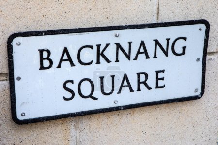A street sign for Backnang Square in the city of Chelmsford in Essex, UK.