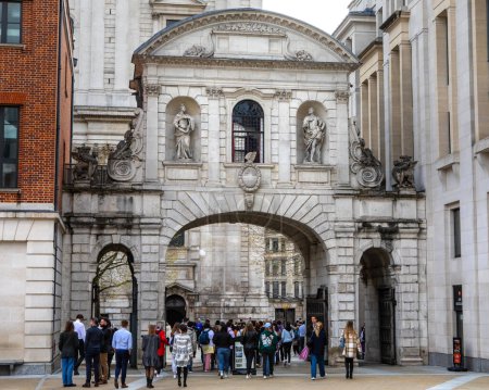Photo for London, UK - April 17th 2023: The magnificent Temple Bar, viewed from Paternoster Square in the City of London, UK. - Royalty Free Image